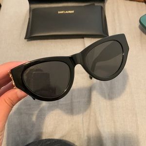 YSL Cat Eye Sunglasses Black SLM94 003 Paris 53-20-145 Like New condition